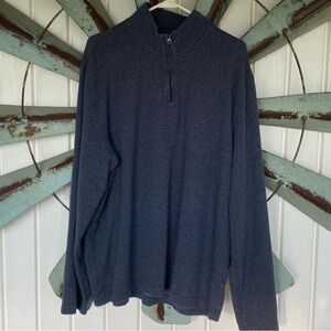 Jos a Banks Men's Navy Blue XXL Tailored Fit Long Sleeved Shirt Quarter Zipped